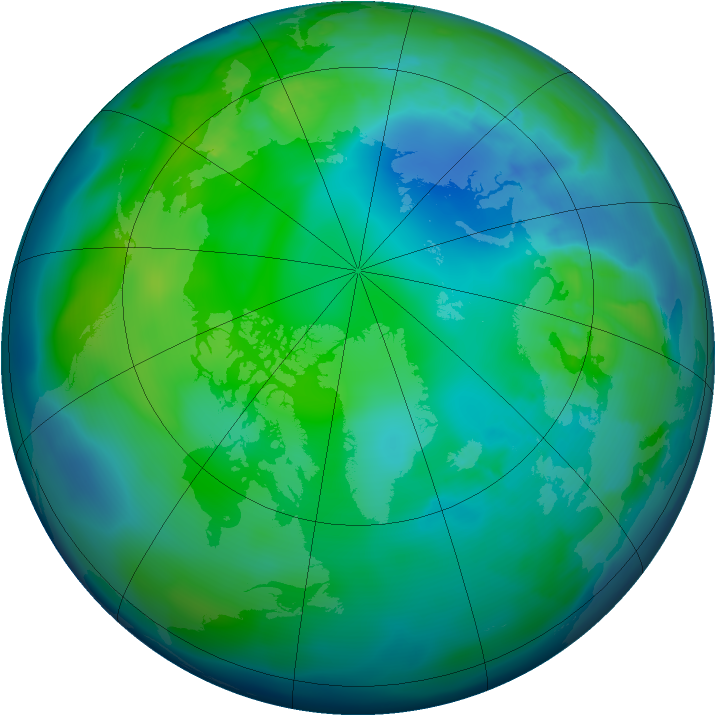 Arctic ozone map for 07 November 2012